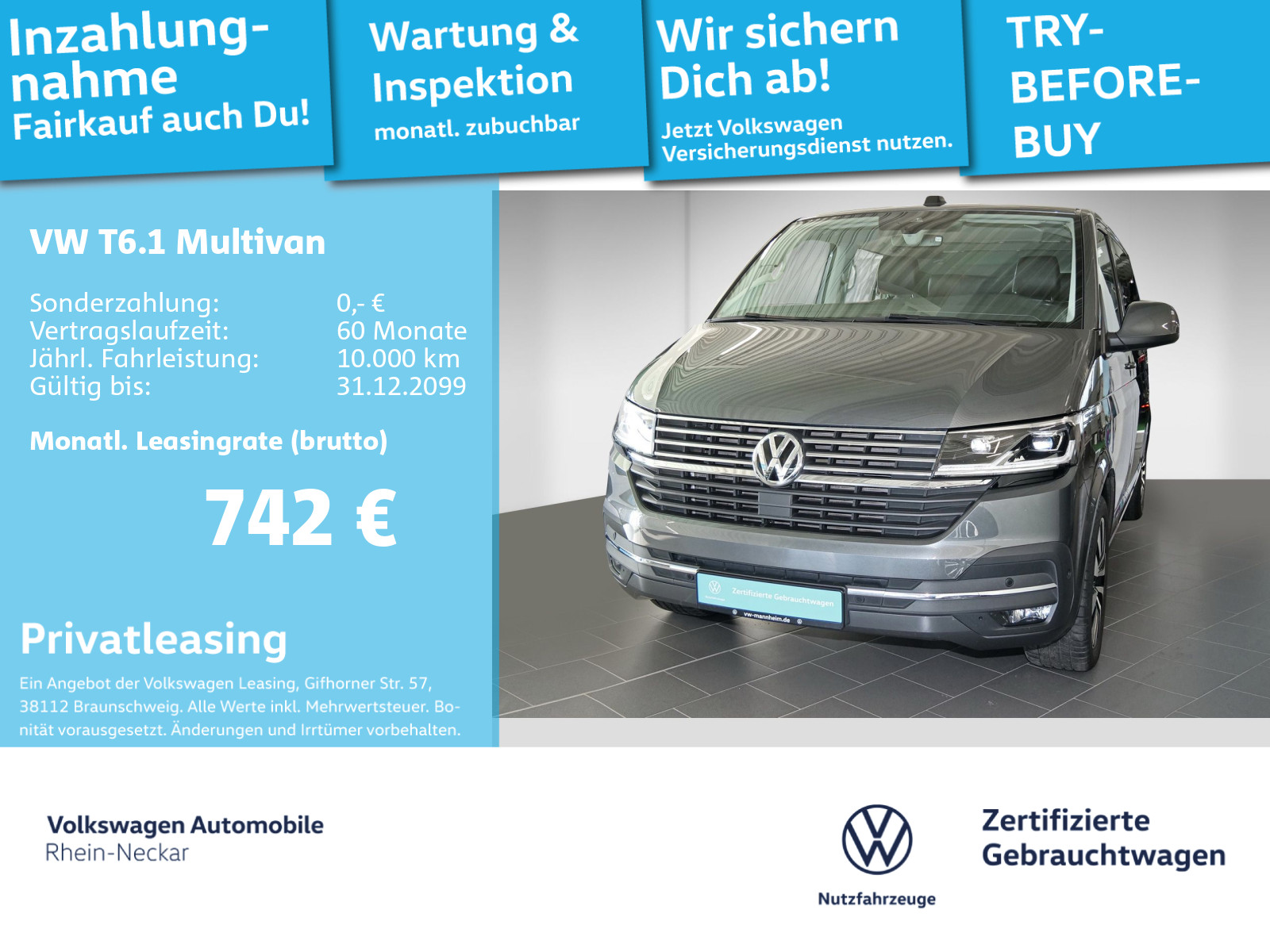 T6.1 Multivan Generation Six 2.0 TDI DSG 7-Sitzer Navi Kamera LED uvm