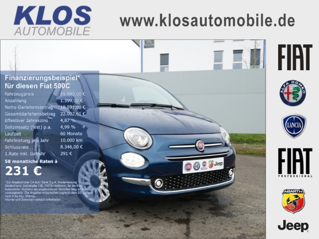 500C 1.0 DOLCEVITA 70PS PDC APPLE CARPLAY KLIMAAUTOMATIK