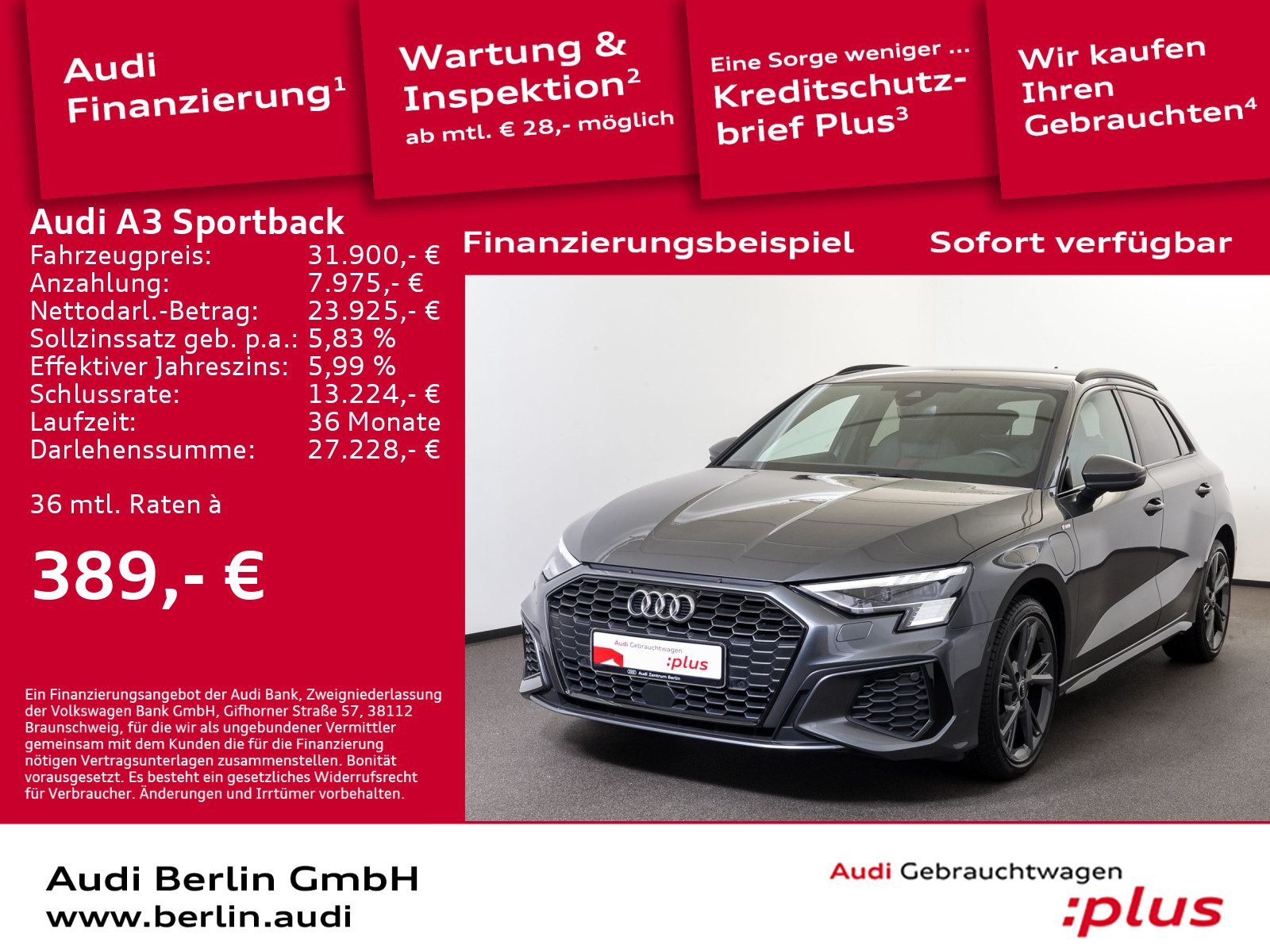 A3 Sportback 40 TFSI e S line S tr. MATRIX NAVI
