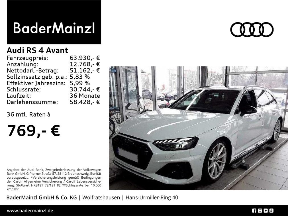 RS 4 Avant tiptronic AHK Pano HUD B&O Matrix 360