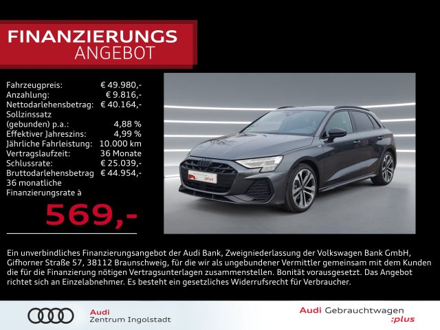 A3 Sportback S line 35 TDI SONOS LED AHK ACC HuD
