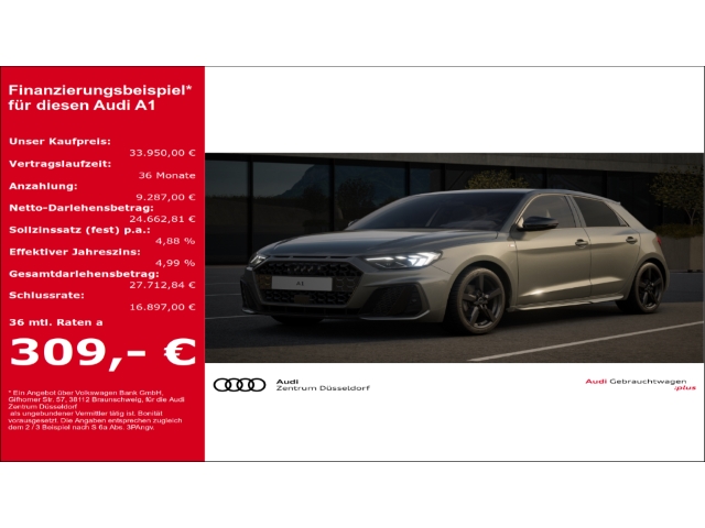 A1 Sportback 30 TFSI S line tronic digitales Soundsystem LED Apple CarPlay Android Auto