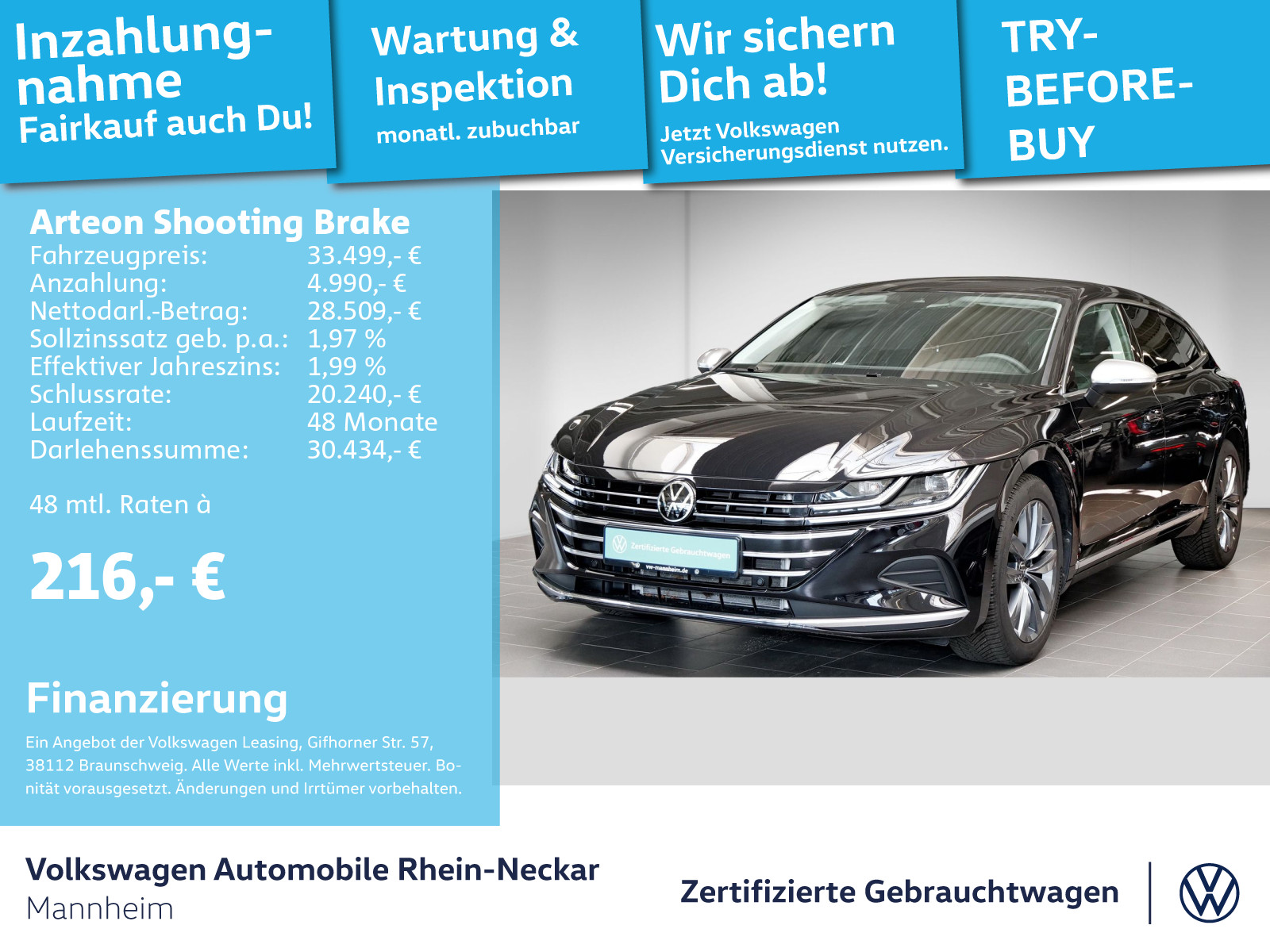 Arteon Shooting Brake 2.0 TDI Elegance DSG Navi AHK Kamera uvm