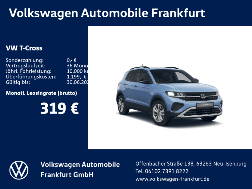 T-Cross Life 1.0 l TSI OPF 85 kW (116 PS ) 7-Gang-Doppelkupplungsgetriebe DSG