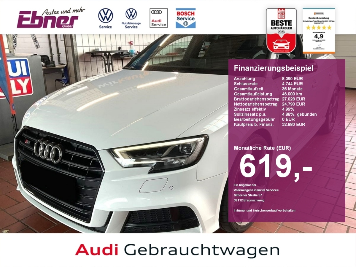 S3 Sportback 310PS QUATTRO SCHALTER! 1.HAND B&O+MATRIX+MAG.RIDE+19 ALU!