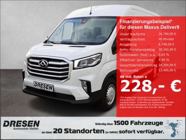 Deliver9 Kastenwagen L3H2 2.0 Diesel FWD BASE *PARKPILOT*RÜCKFAHRKAMERA*