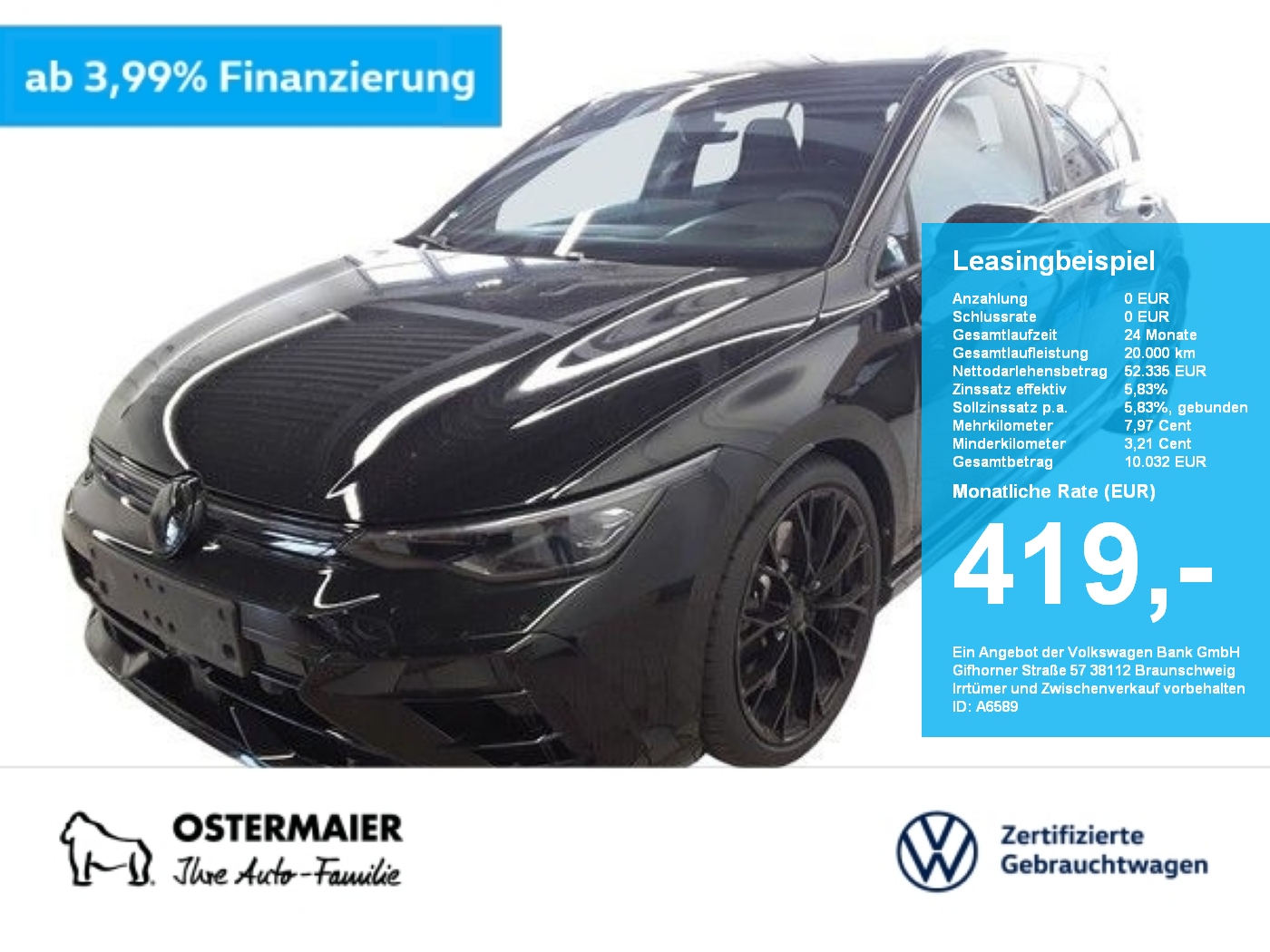 Golf VIII R BLACK EDITON 333PS NP.77T AKRAPOVIC.LEDER.HEAD-UP.AREA-VIEW.19