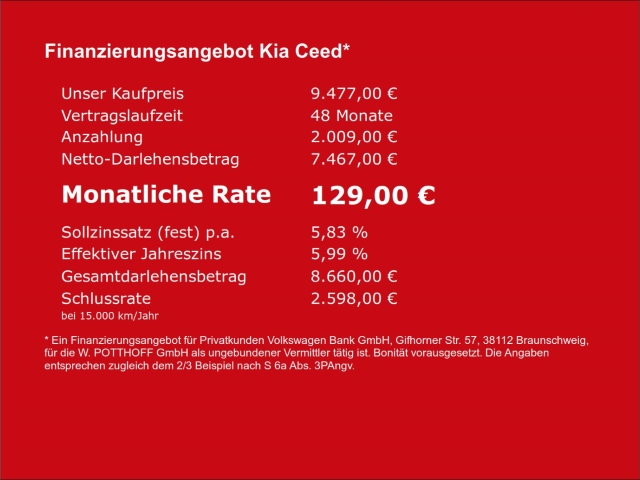 Kia cee'd 1.4 ATTRACT PLUS eFENSTER