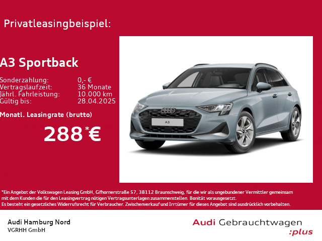 A3 Sportback 30 TFSI S line S tronic AHK Nav ACC