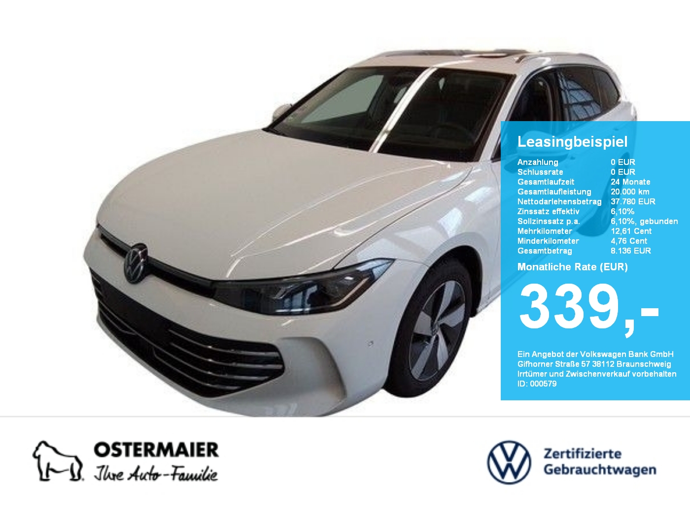 Volkswagen Passat Variant 2.0 TDI ELEGANCE 150PS 5J-G AREA-VIEW VC