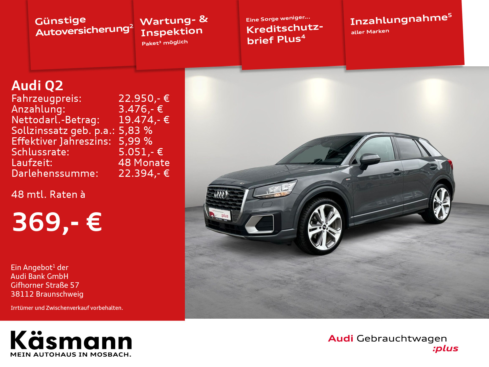 Q2 sport 40TFSI quattro S line AHK KAM NAV B&O