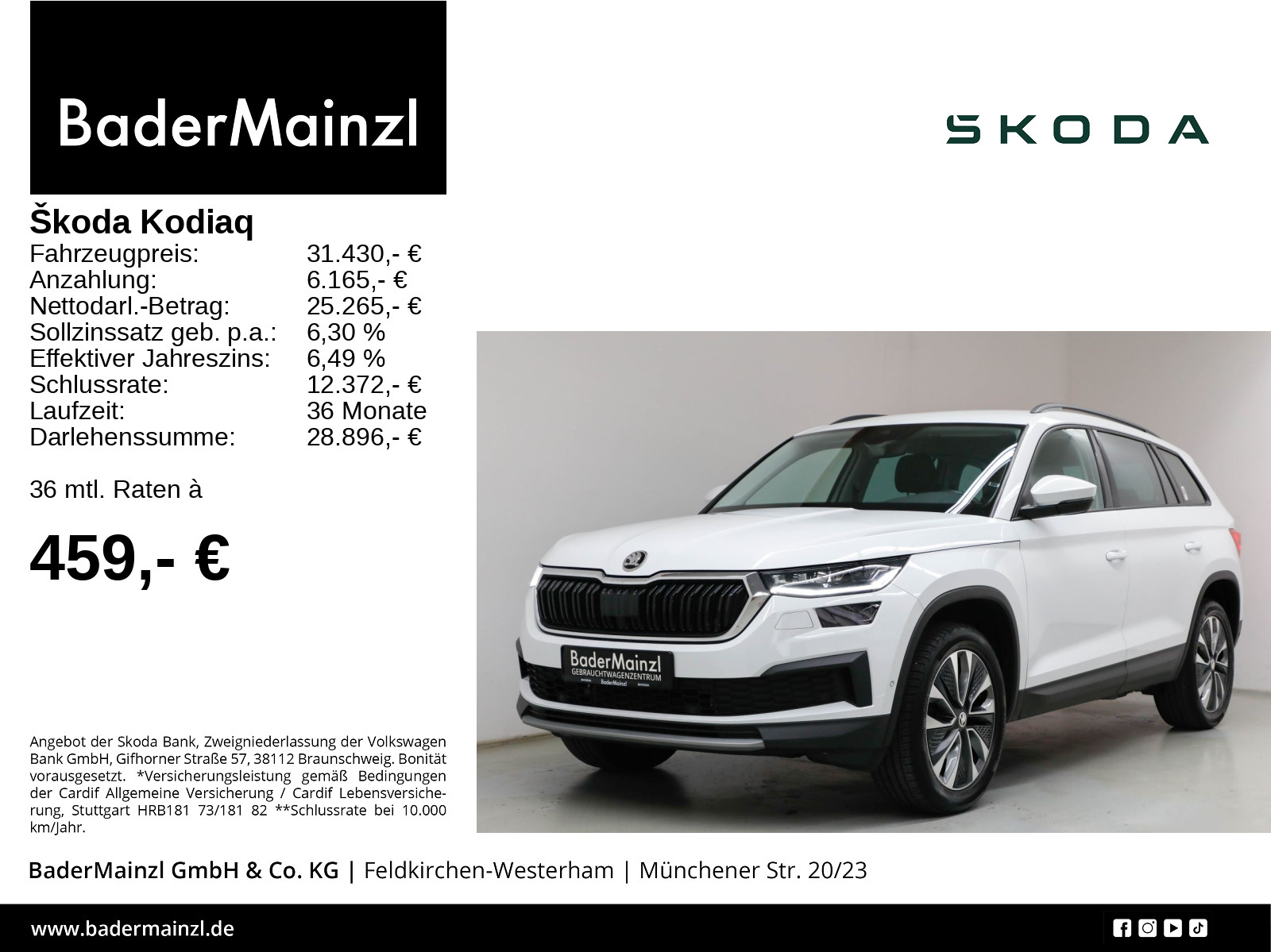 Kodiaq 2.0 TDI DSG Tour AHK Navi SHZ Alu ACC