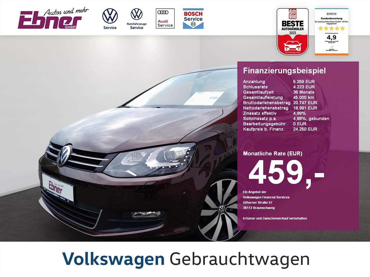 Sharan ALLSTAR PLUS TSI DSG 7SITZE ACC+KAMERA+XENON+NAVI+KEYLESS+18 ALU!