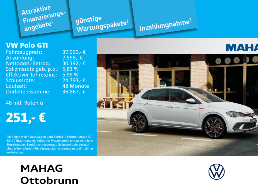 Polo GTI 2.0 TSI IQ.Light IQ.Drive Navi Pano RearView ParkAssist Beats DSG