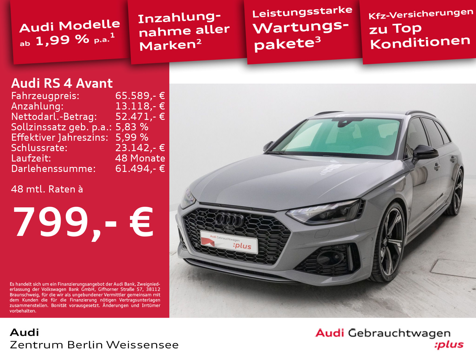 RS 4 Avant 2.9 TFSI QU*MATRIX*HUD*B&O*LEDER*NAVI