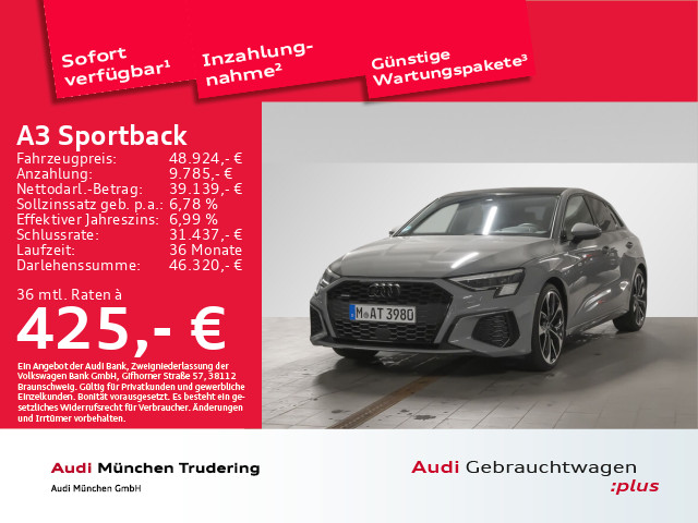 Audi A3 Sportback S line 40 TDI quattro Optikpaket schwarz