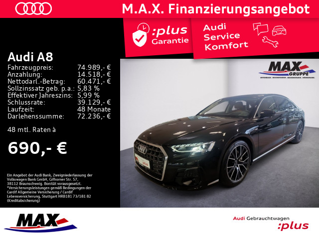 A8 Lang 50 TDI QU S-LINE PANO+HUD+TV+HD-MATRIX+