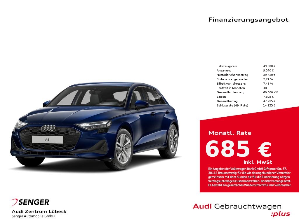 A3 Sportback 35 TDI 110(150) kW(PS) S tronic