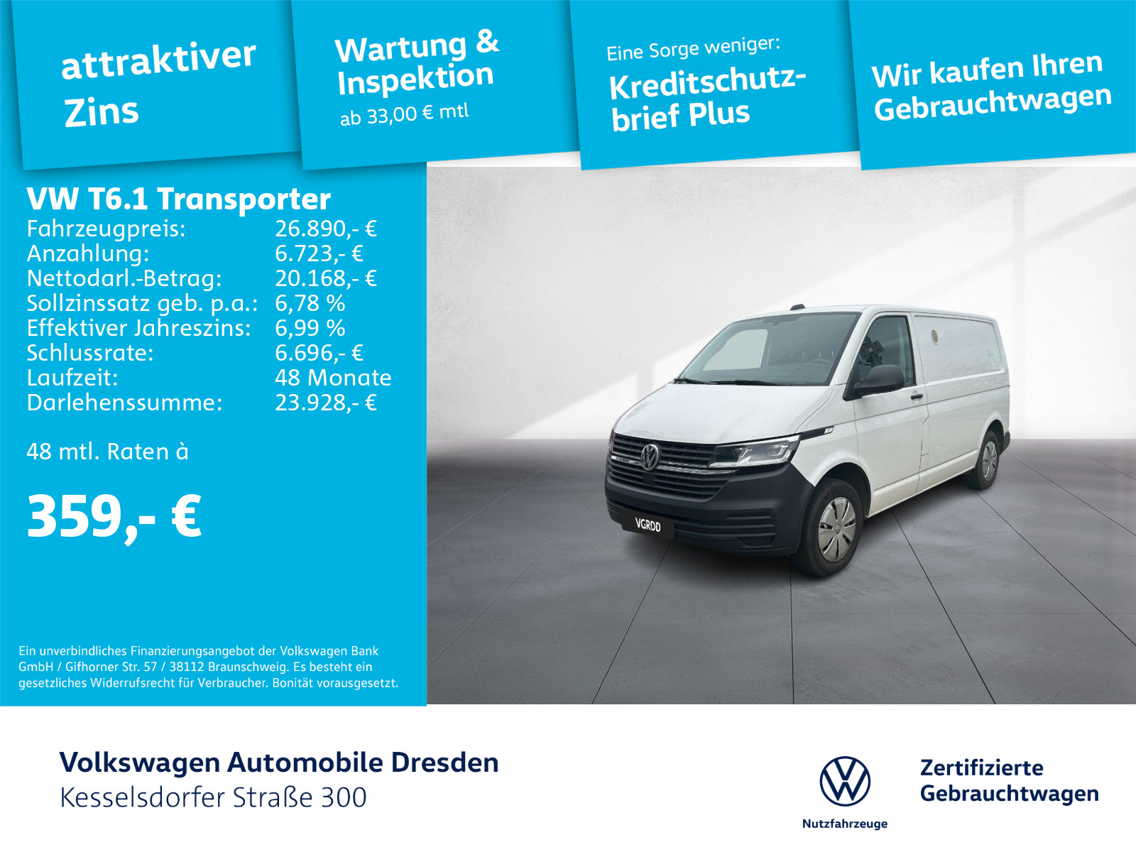 T6.1 2.0 TDI Kasten KR EcoProfi Kamera DAB