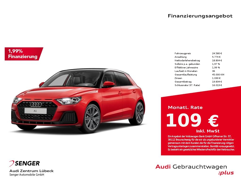 A1 Sportback 25 TFSI S tronic Virtual ACC Sitzh.
