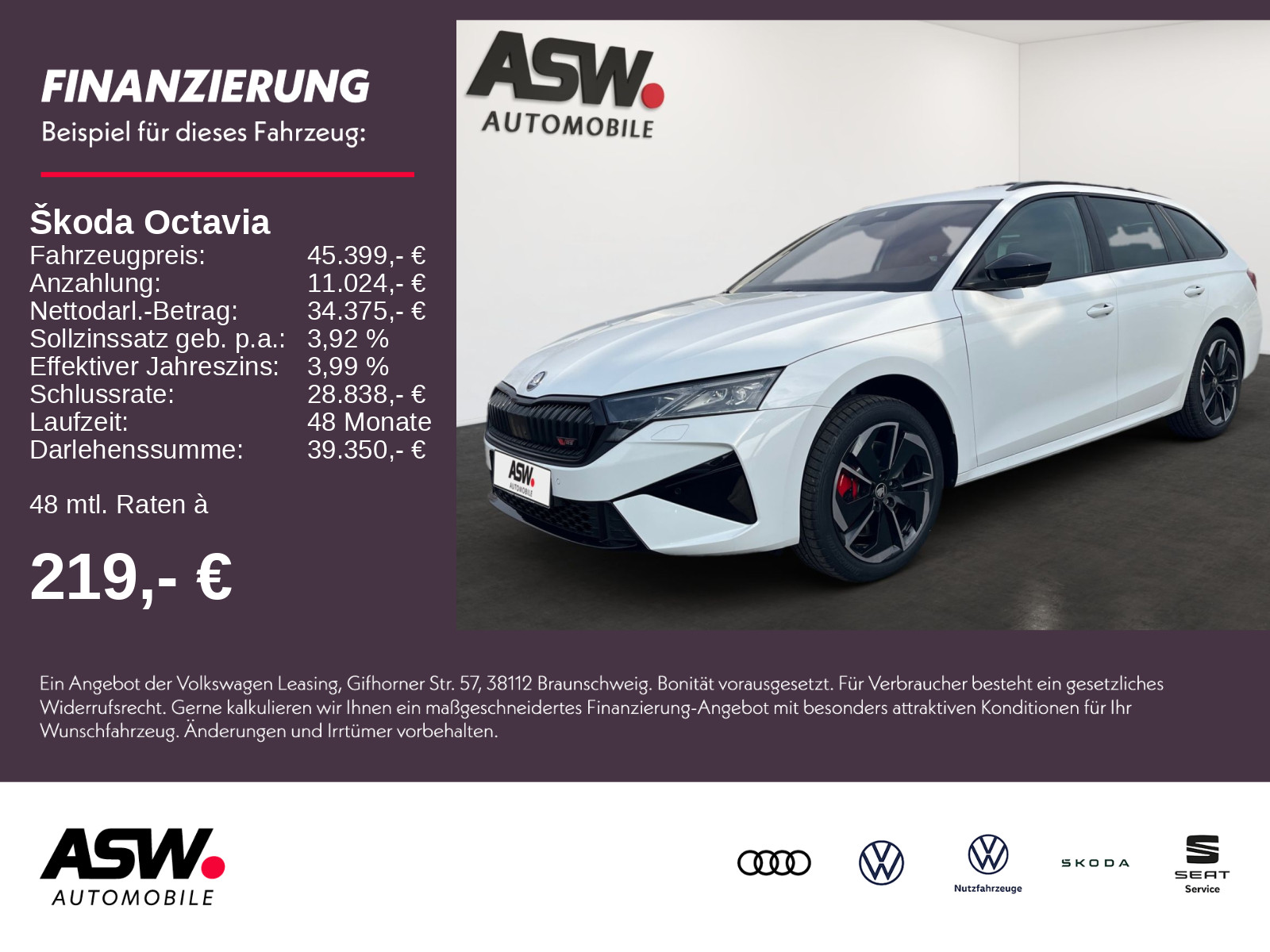 Octavia Combi RS 2,0TSI 265PS DSG Kamera ACC AHK