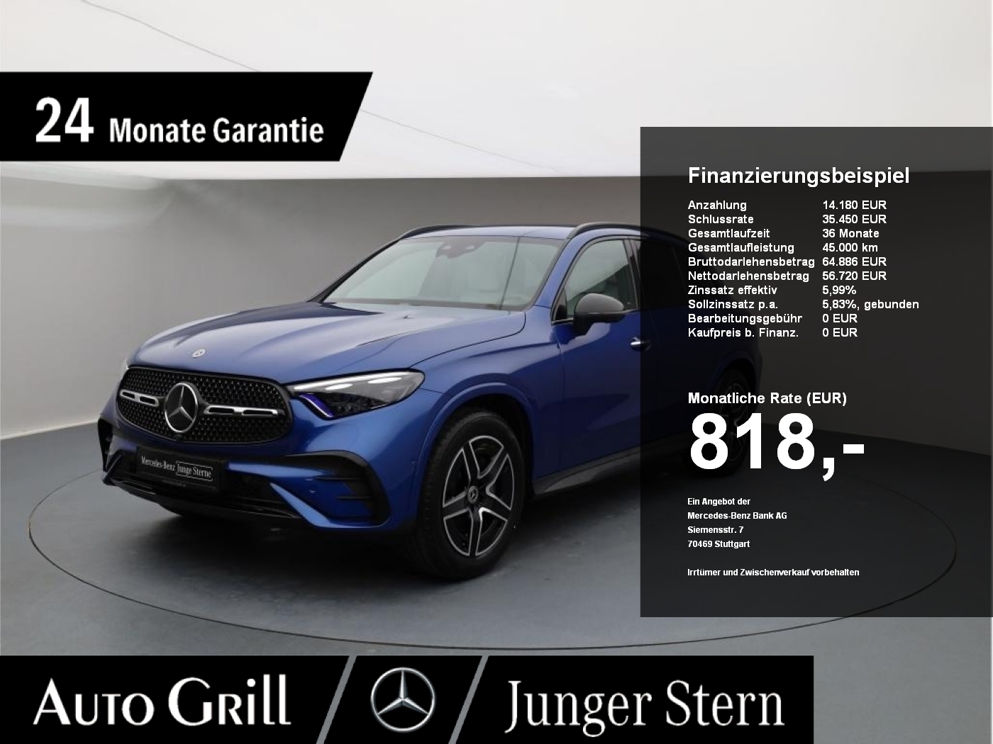 GLC 400 e 4M AMG Airmatic HAL HuD Distronic Burm