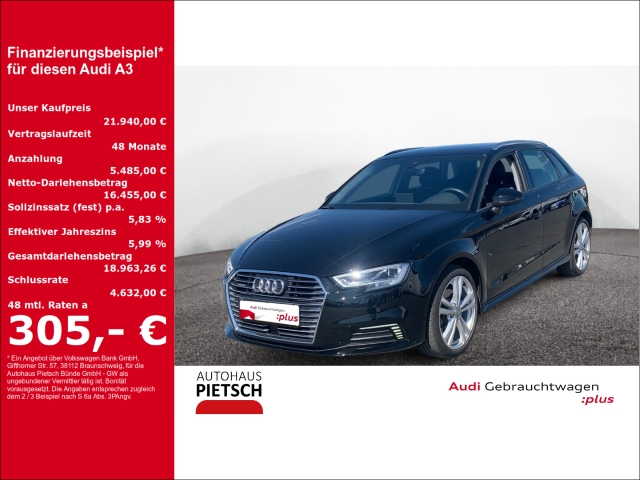 A3 Sportback 40 TFSI e-tron sport Matrix-LED AHK NAVI VC ACC RFK PDC