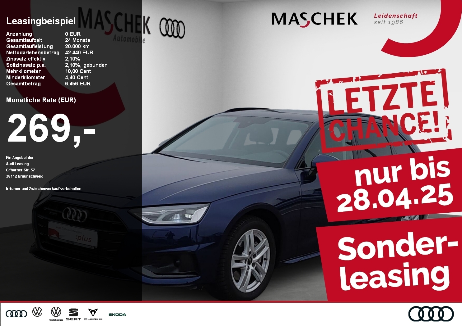 Audi A4 8.0 Avant Advanced 40 TFSI quat nur noch bis 24 BlackEd