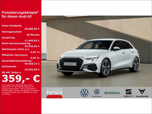 A3 Sportback S line 35 TDI S tronic Matrix RFK ACC