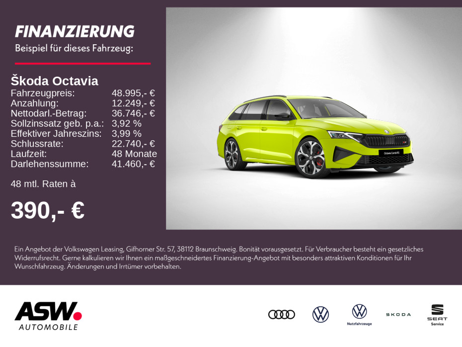 Octavia Combi RS 2,0 TSI 265PS DSG 360° ACC AHK