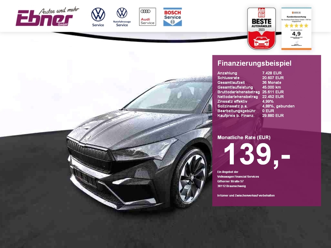 Enyaq SPORTLINE SDACH+ACC+MEMORY+MATRIX+KAMERA+KEYLESS+NAVI+21 ALU!!