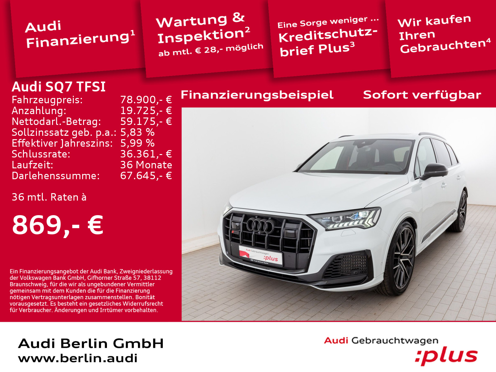 SQ7 TFSI tiptr. AHK STDHZG 360°K MATRIX PANO HUD