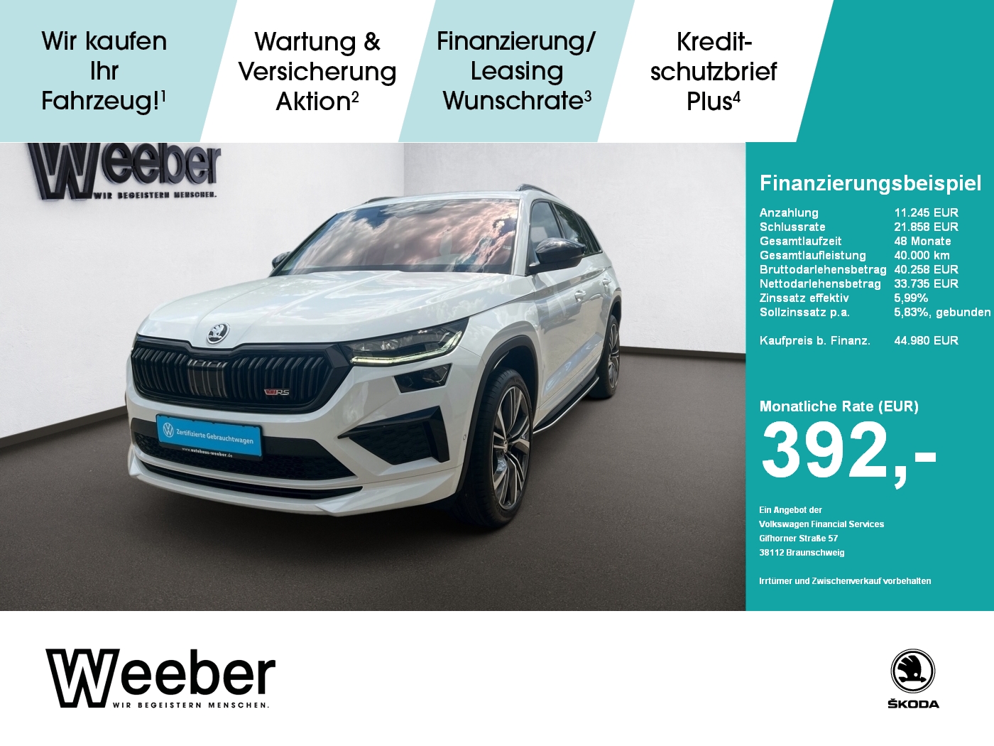Kodiaq RS*AHK*STHZ*20 ZOLL*360*LED*RFK*CANTON