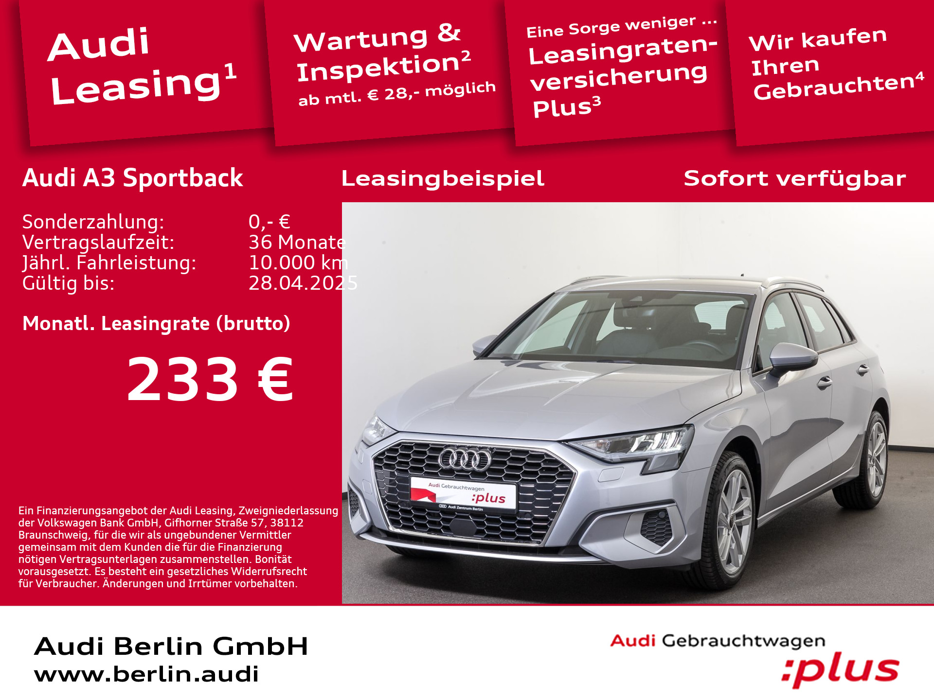 A3 Sportback Advanced 30 TDI 6-G. LED VIRTC DAB PDC