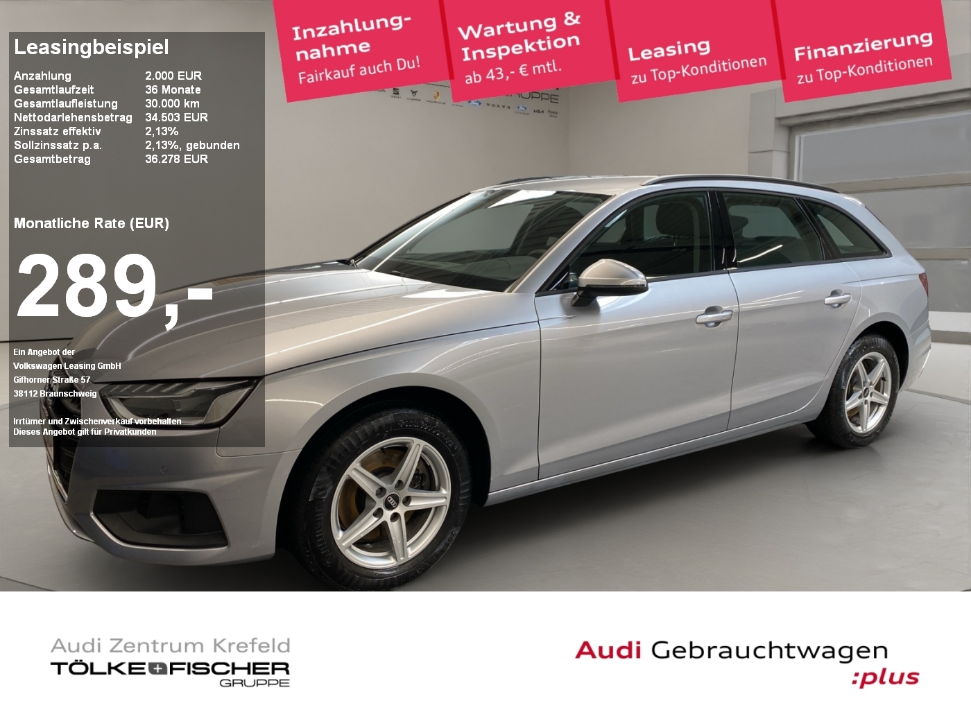 A4 30 2.0 TDI Avant FLA SHZ SpurH LM LED PDC