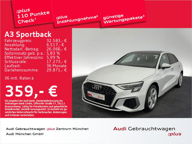 A3 Sportback 40 TFSI e S tronic S line Pano/Virtual+/Navi+