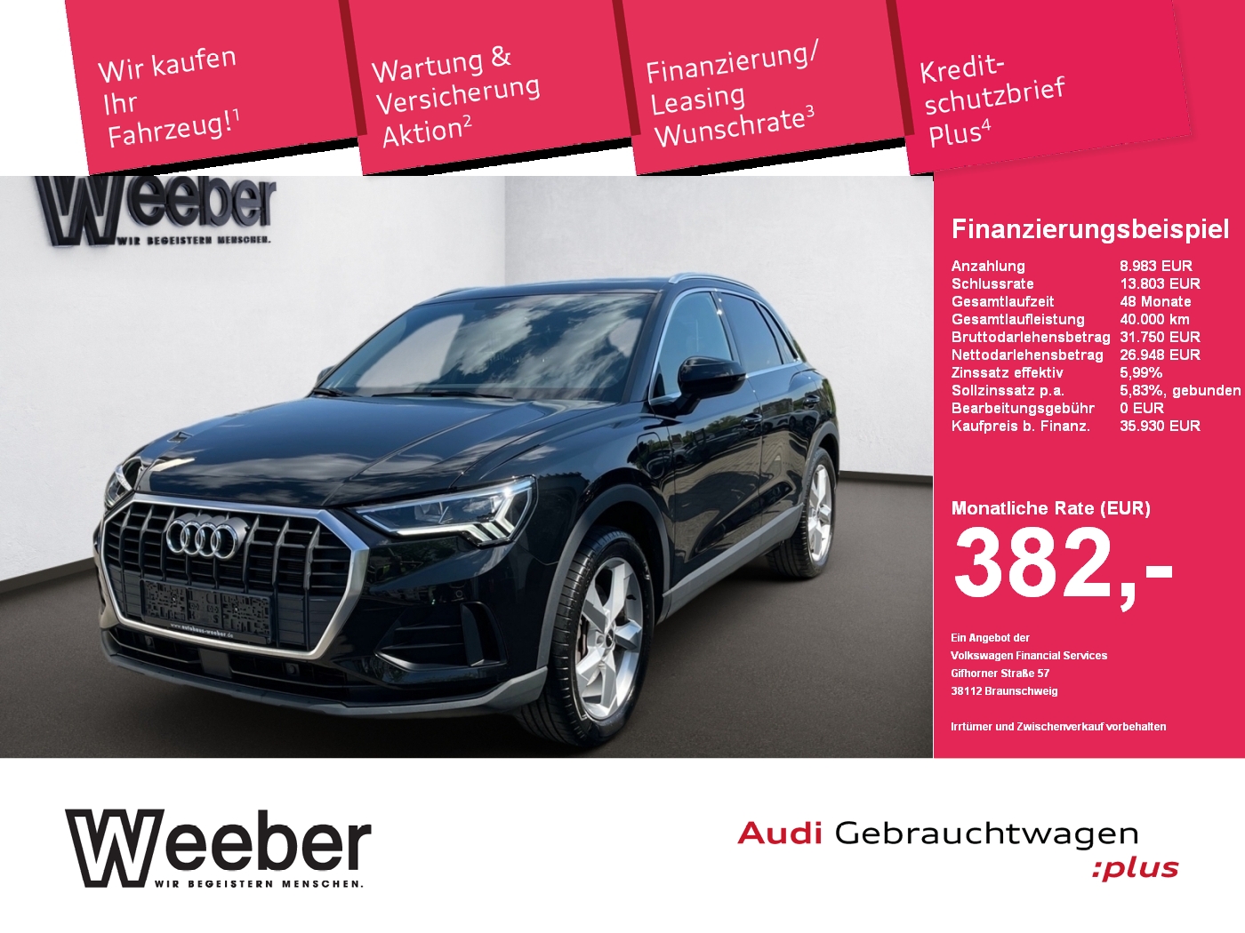Q3 s tronic AHK*NAVI*LED*LEDER*RFK*LM*GRA*PDC