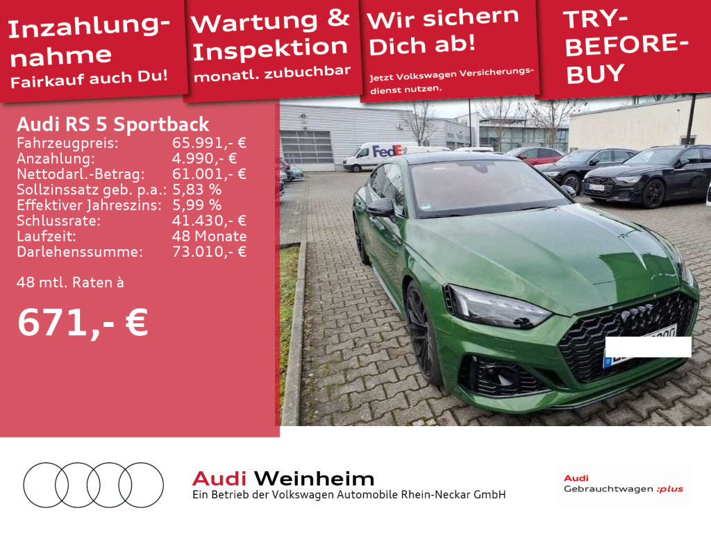 RS 5 Sportback 2.9 TFSI quattro Black-Paket RS Pano Matrix-LED viele Extras uvm