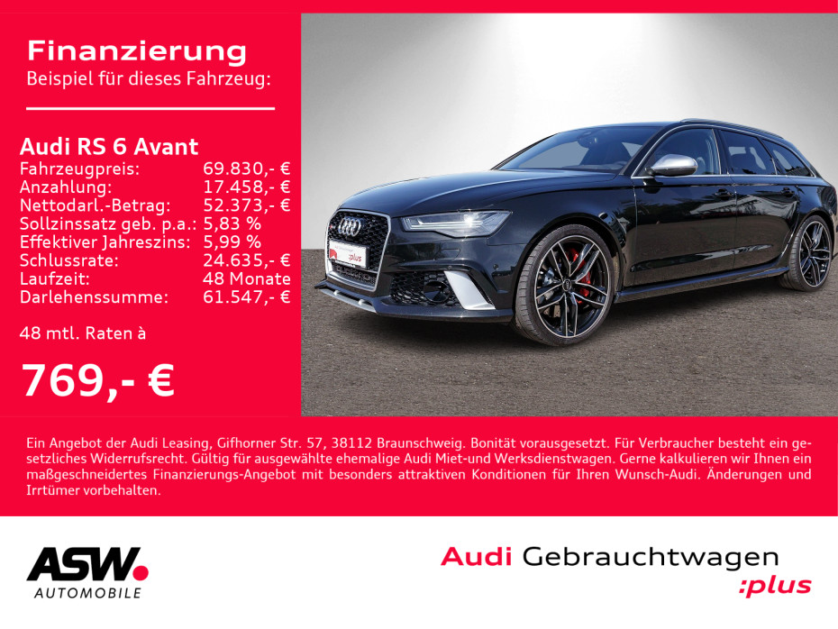 RS 6 Avant plus 4.0TFSI quattro Navi LED 280km/h