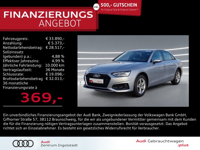 A4 Limousine 35 TDI S tronic NAVI Kamera virtual