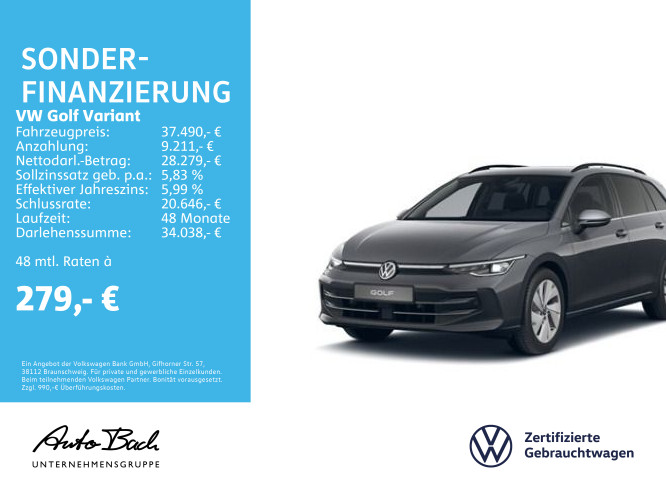 Golf VIII Variant 2.0 TDI "Style" DSG Navi LED Digital Cockpit HuD ACC EPH AHK