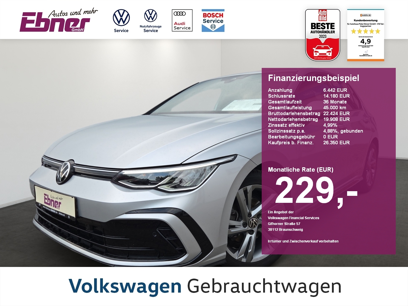 Golf VIII R-LINE 1.5 eTSI DSG ACC+NAVI+APP+LED+SITZHZG+17 ALU!