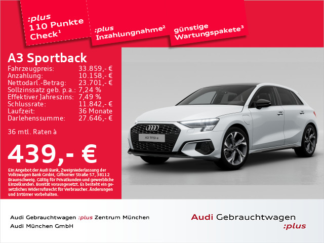 Audi A3 Sportback 40 TFSI e S line