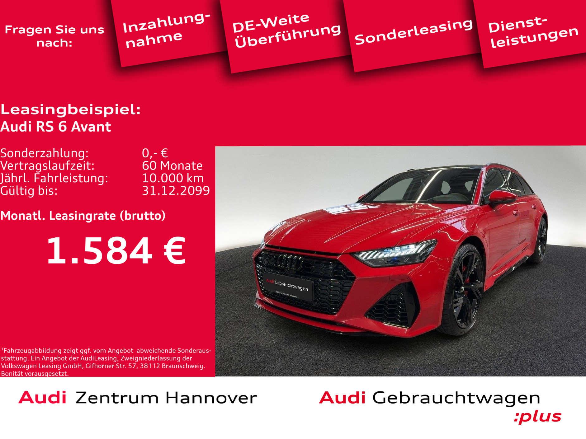 RS 6 Avant 4.0 TFSI quattro Standh. HuD Laser Pano AHK B&O