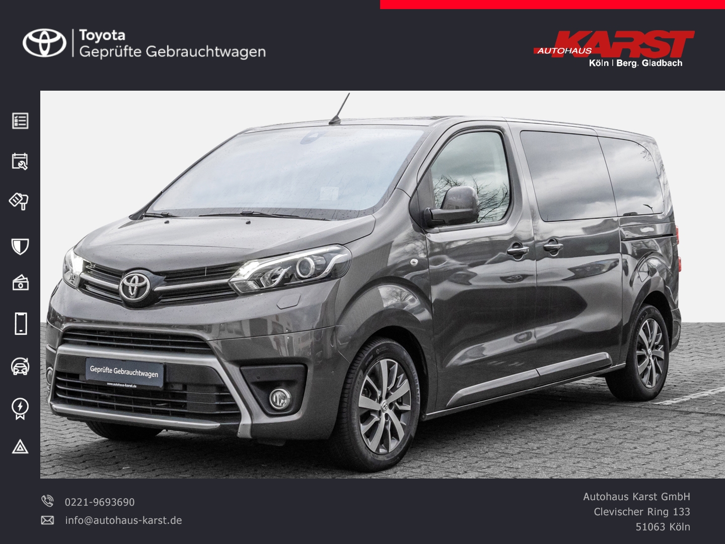 Proace Verso 2.0 D-4D. Carplay, Navi, Kamera 180