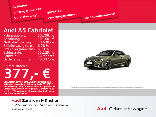 Audi A5 Cabriolet 40 TFSI qu S line