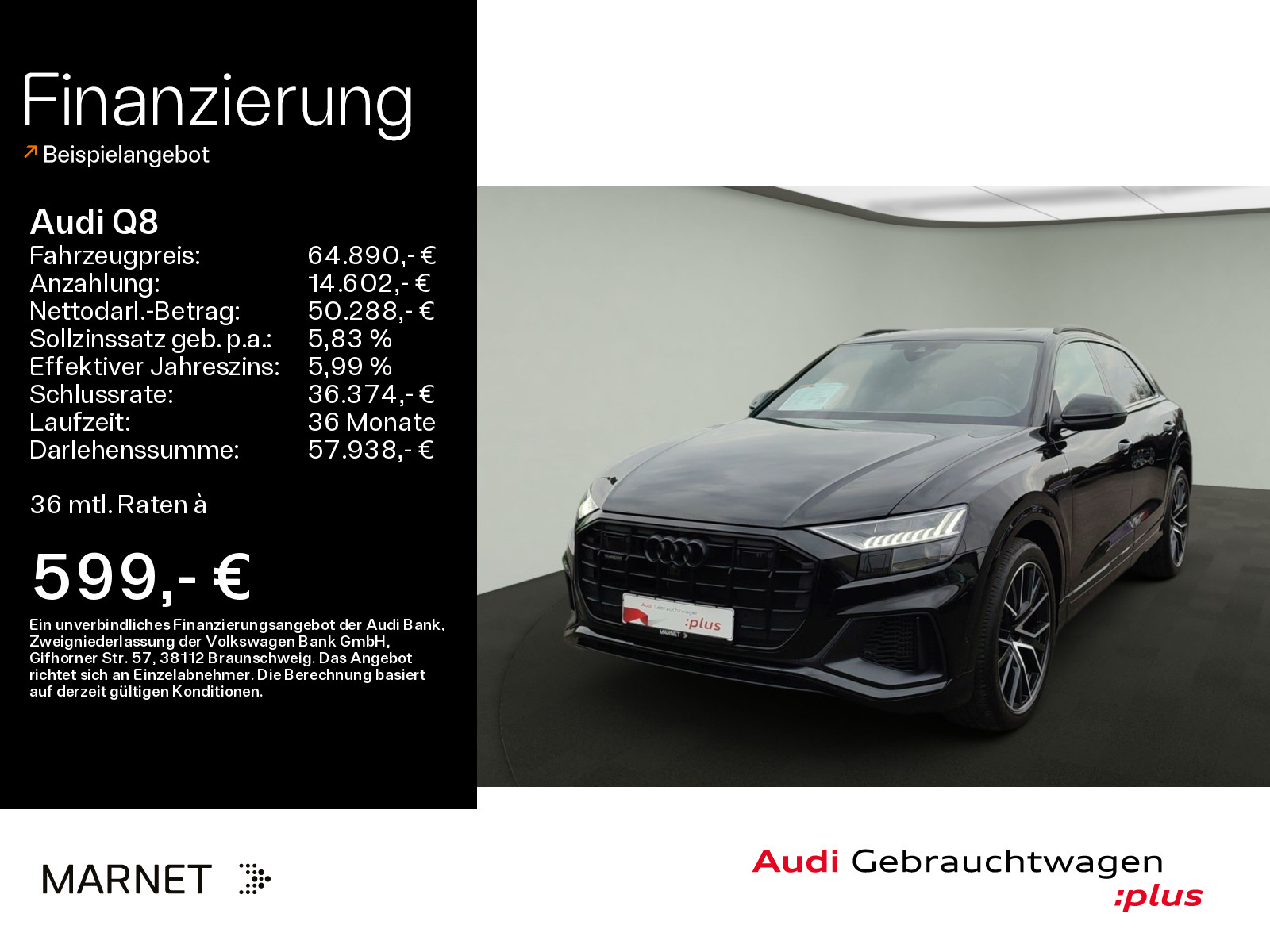Q8 55 TFSI quattro S line*Navi*Matrix*Alu*B&O*PDC*Pano*Virtual Cockpit*Kamera
