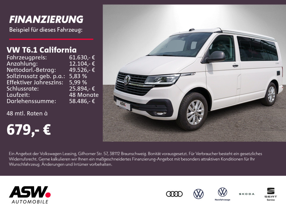 T6.1 California Coast 2.0 TDI LED NAVI RFK AHK