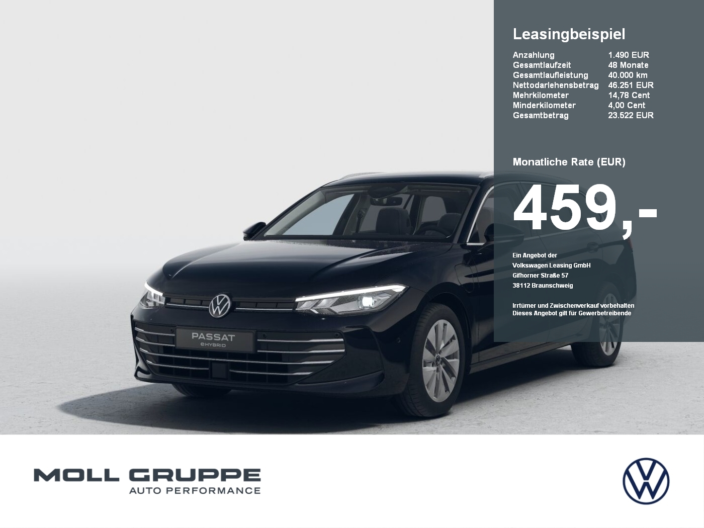 Passat Business 1.5 l eHybrid OPF / 85 KW (115 PS) 6-Gang-Doppelkupplungsgetriebe DSG