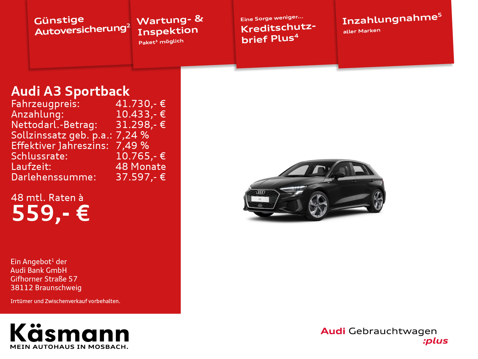 Audi A3 Sportback 35TFSI S line